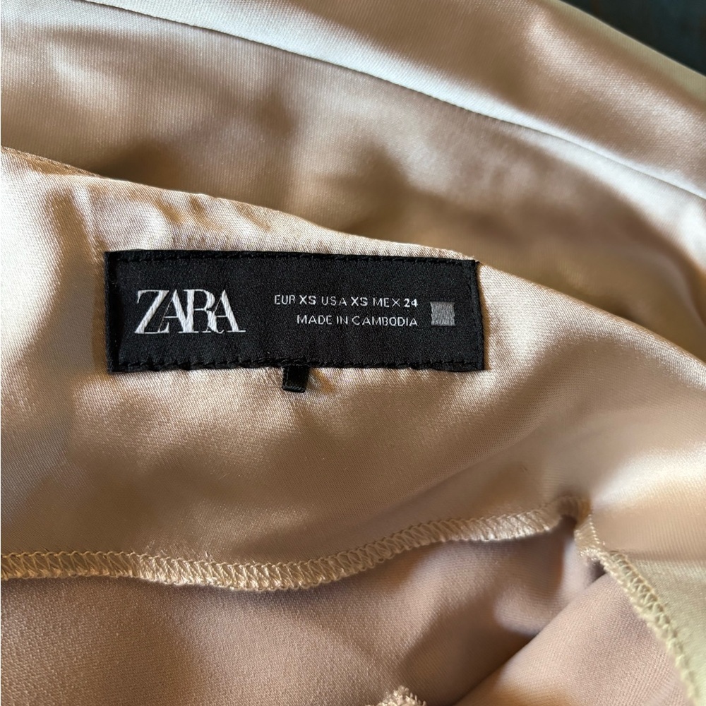Zara Champagne Satin Midi Dress - Picture 7 of 7
